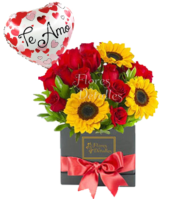 A22 Box con Rosas y Girasoles