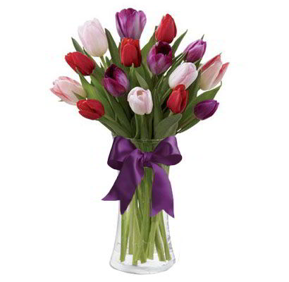 A28 Vase 15 Mixed Tulips