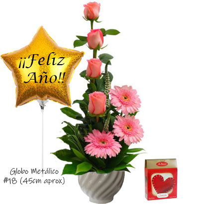 Arreglo con 4 Rosas 01