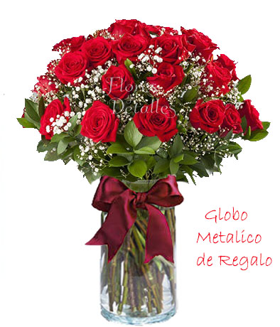 A49 Jarrón 36 Rosas Rojas