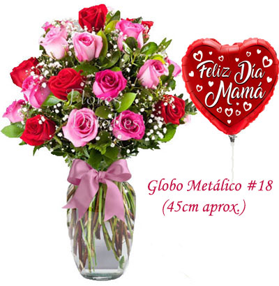 MA21 Jarron 18 Rosas Mixtas