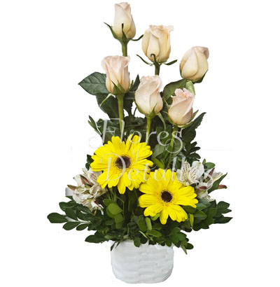 CU8 Arreglo 6 Rosas Melones