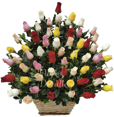 MA  Canasta 50 Rosas Mixtas