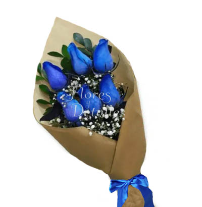 RA1 Ramo con 6 Rosas azules