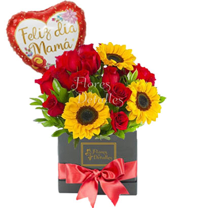 MA23 Box con Rosas y Girasoles