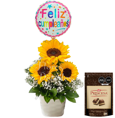 CU   Arreglito con 3 Girasoles