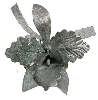 Orquídea Artificial Plateada