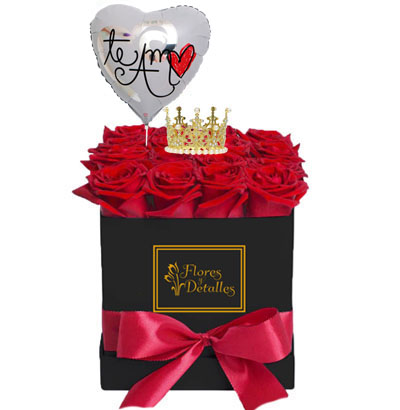DE14 Box con 12 rosas rojas